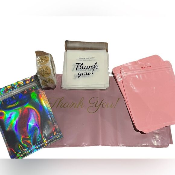 Shipping Bundle 540 Piece Polymailer Stickers Bubble Mailer Pink #3 - Picture 1 of 6